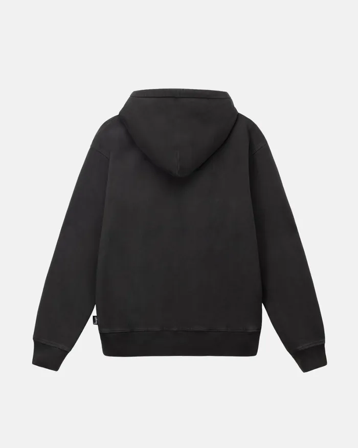 Sweats Men Stussy PIGMENT DYED FLEECE HOODIE Black Sweats Men Stussy PIGMENT DYED FLEECE HOODIE Black
