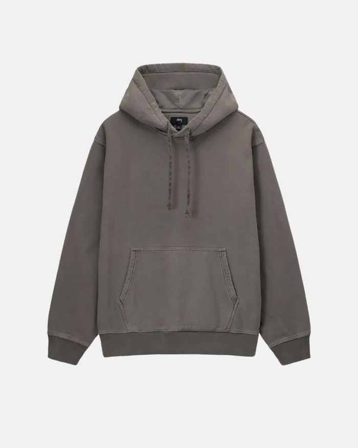 Sweats Men Stussy PIGMENT DYED FLEECE HOODIE Charcoal