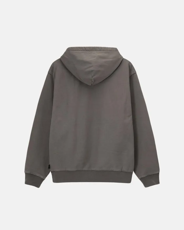 Sweats Men Stussy PIGMENT DYED FLEECE HOODIE Charcoal Sweats Men Stussy PIGMENT DYED FLEECE HOODIE Charcoal