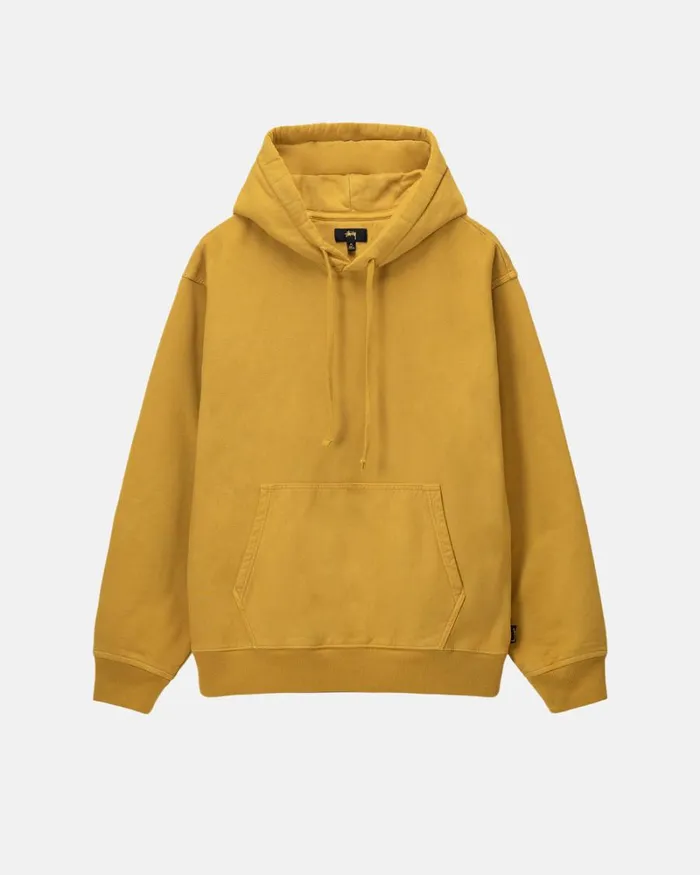 Sweats Men Stussy PIGMENT DYED FLEECE HOODIE Gold