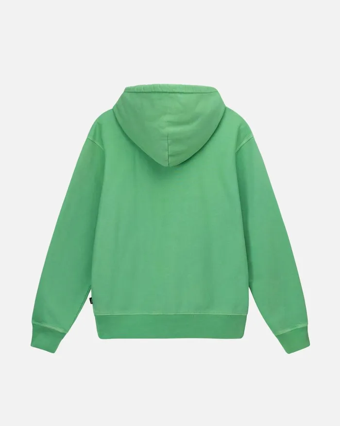 Sweats Men Stussy PIGMENT DYED FLEECE HOODIE Green Sweats Men Stussy PIGMENT DYED FLEECE HOODIE Green