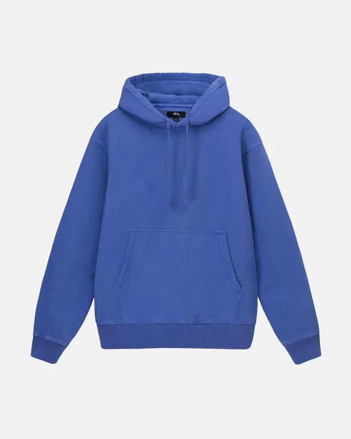 Sweats Men Stussy PIGMENT DYED FLEECE HOODIE Ultramarine