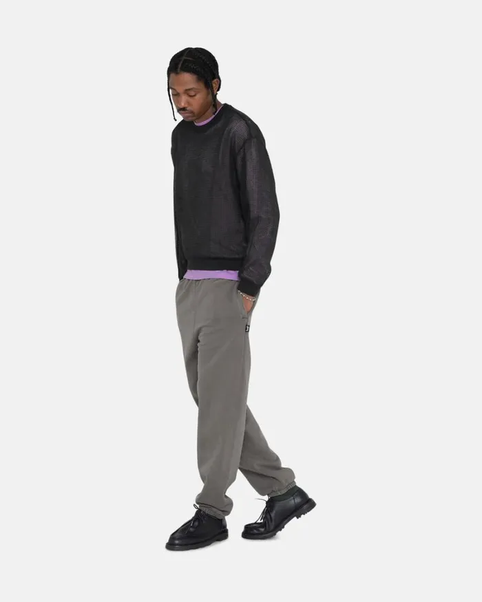 Sweats Men Stussy PIGMENT DYED FLEECE PANT Charcoal Sweats Men Stussy PIGMENT DYED FLEECE PANT Charcoal