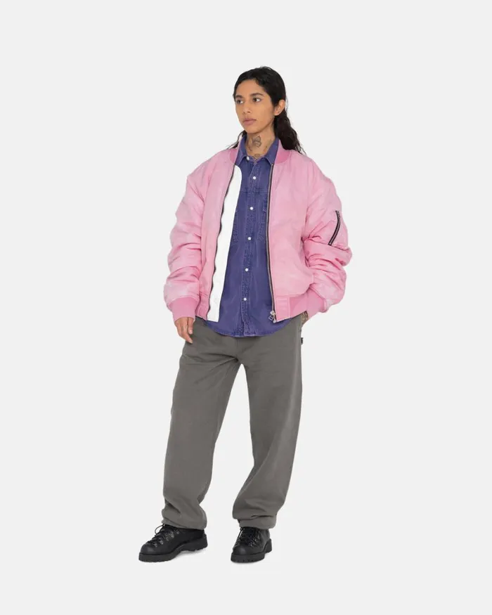 Sweats Men Stussy PIGMENT DYED FLEECE PANT Charcoal Sweats Men Stussy PIGMENT DYED FLEECE PANT Charcoal