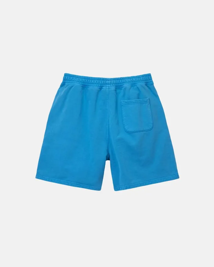 Sweats Men Stussy PIGMENT DYED FLEECE SHORT Blue Sweats Men Stussy PIGMENT DYED FLEECE SHORT Blue