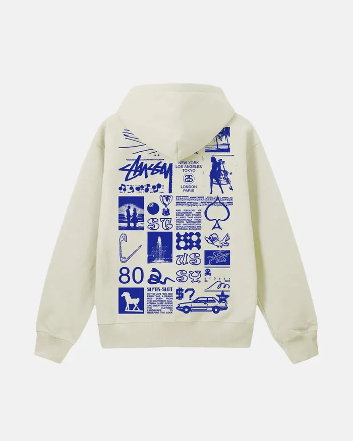 Sweats Men Stussy SARA ZIP HOODIE Stone