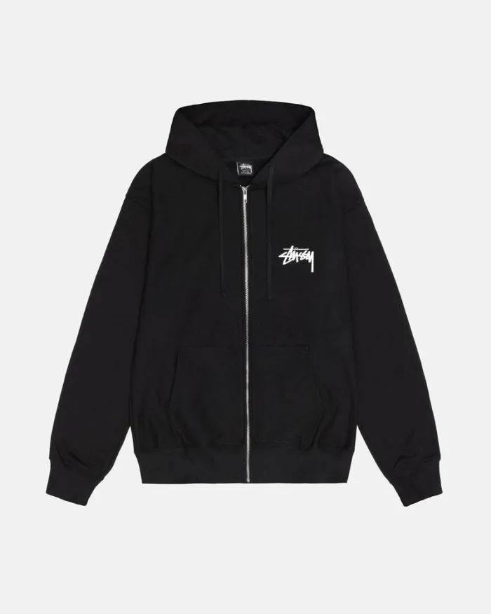 Sweats Men Stussy SHATTERED ZIP HOODIE Black Sweats Men Stussy SHATTERED ZIP HOODIE Black