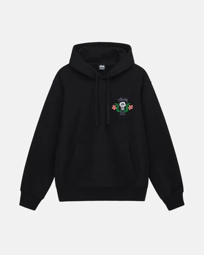 Sweats Men Stussy SKULL CREST HOODIE Black Sweats Men Stussy SKULL CREST HOODIE Black