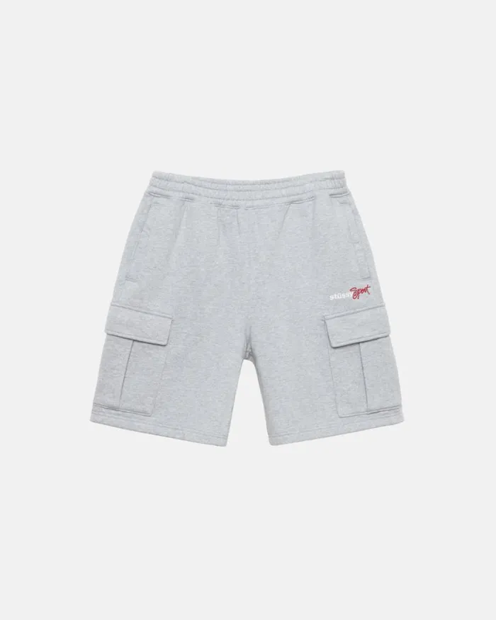 Sweats Men Stussy SPORT CARGO FLEECE SHORT Grey Heather