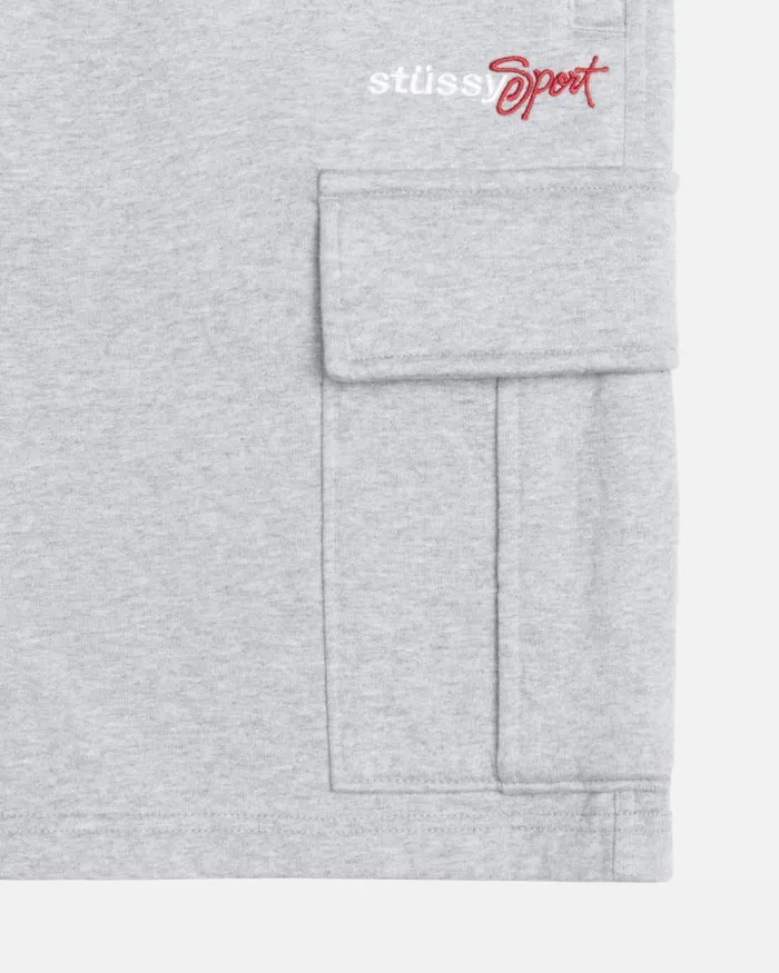 Sweats Men Stussy SPORT CARGO FLEECE SHORT Grey Heather Sweats Men Stussy SPORT CARGO FLEECE SHORT Grey Heather