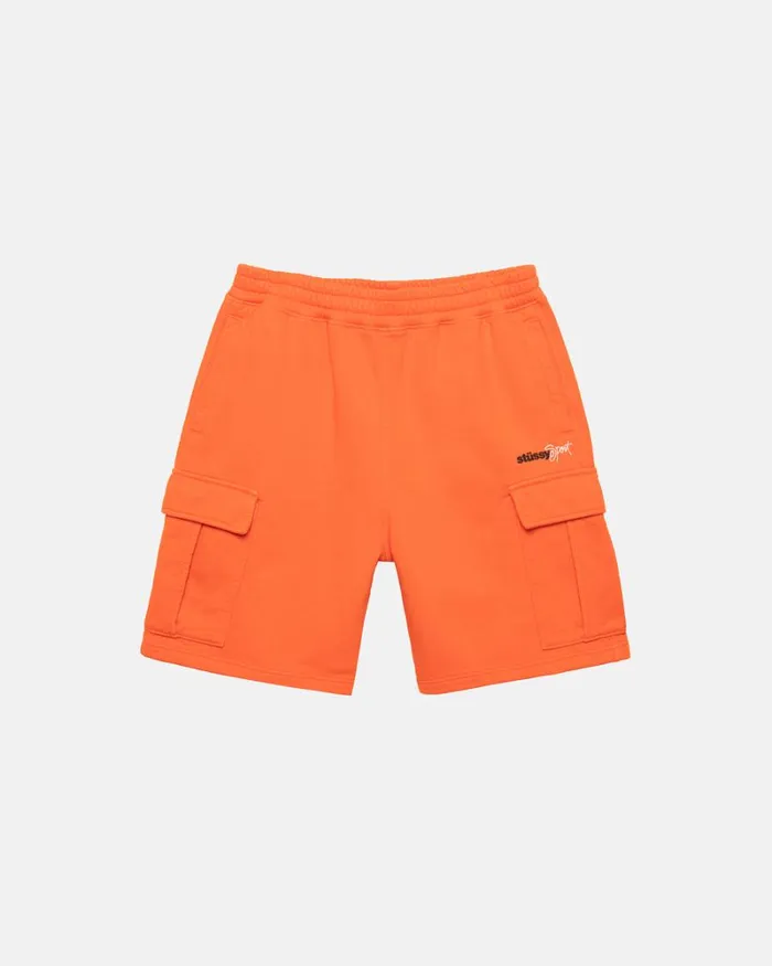 Sweats Men Stussy SPORT CARGO FLEECE SHORT Orange