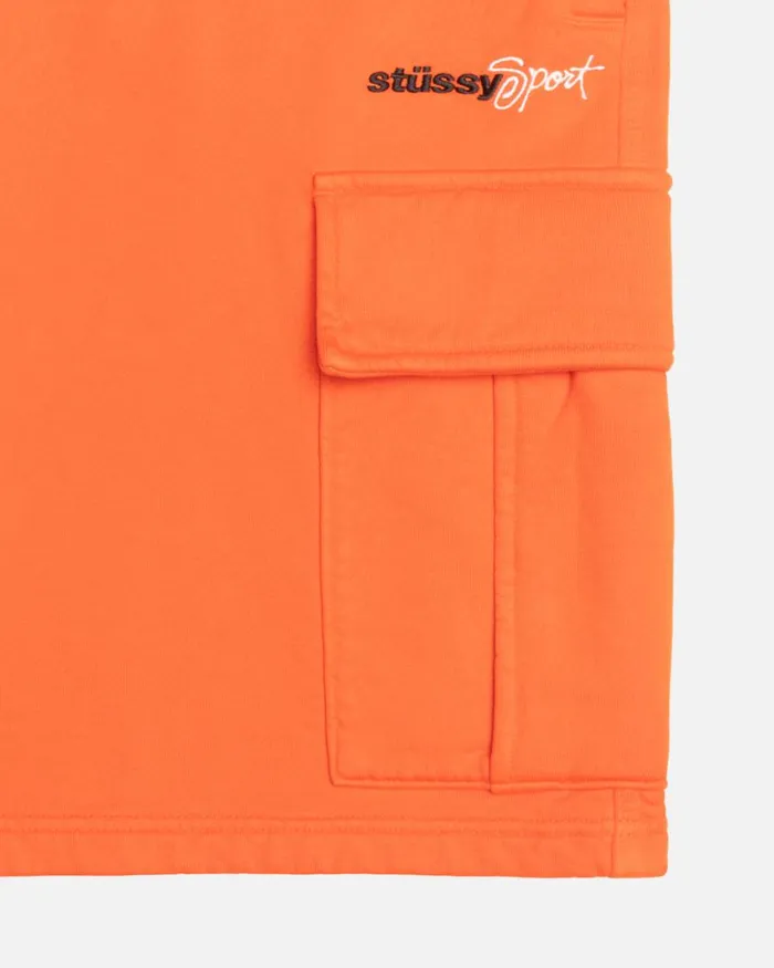 Sweats Men Stussy SPORT CARGO FLEECE SHORT Orange Sweats Men Stussy SPORT CARGO FLEECE SHORT Orange