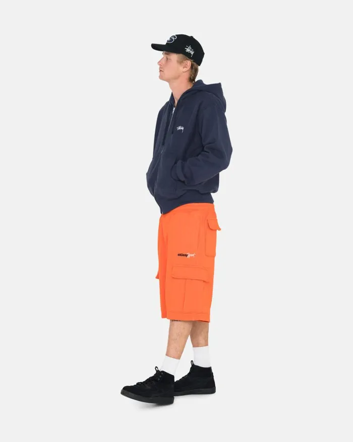 Sweats Men Stussy SPORT CARGO FLEECE SHORT Orange Sweats Men Stussy SPORT CARGO FLEECE SHORT Orange