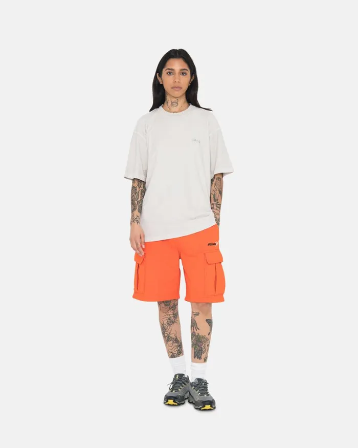 Sweats Men Stussy SPORT CARGO FLEECE SHORT Orange Sweats Men Stussy SPORT CARGO FLEECE SHORT Orange