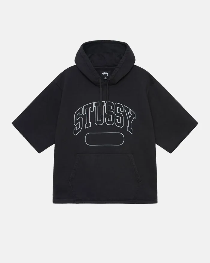 Sweats Men Stussy SS BOXY CROPPED HOODIE Black
