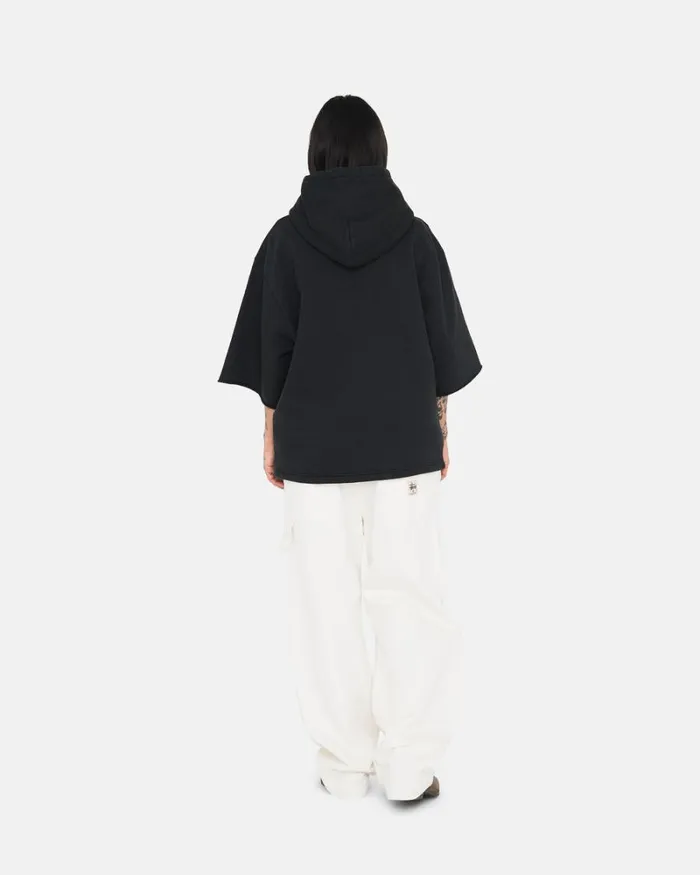 Sweats Men Stussy SS BOXY CROPPED HOODIE Black Sweats Men Stussy SS BOXY CROPPED HOODIE Black