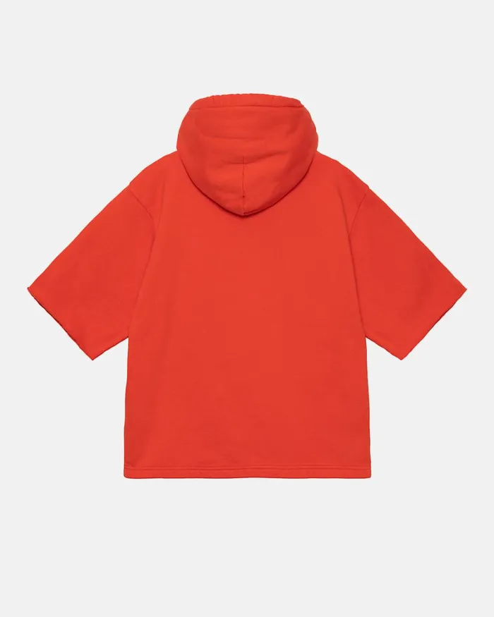 Sweats Men Stussy SS BOXY CROPPED HOODIE Deep Orange Sweats Men Stussy SS BOXY CROPPED HOODIE Deep Orange