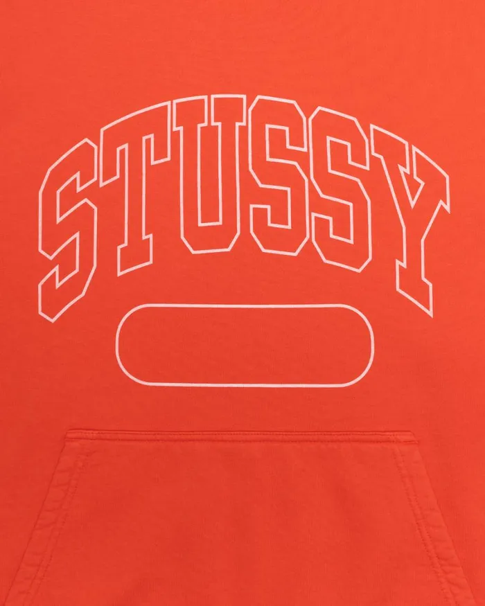 Sweats Men Stussy SS BOXY CROPPED HOODIE Deep Orange Sweats Men Stussy SS BOXY CROPPED HOODIE Deep Orange