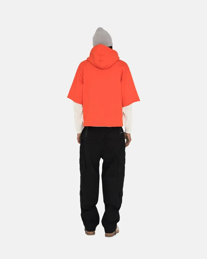 Sweats Men Stussy SS BOXY CROPPED HOODIE Deep Orange Sweats Men Stussy SS BOXY CROPPED HOODIE Deep Orange