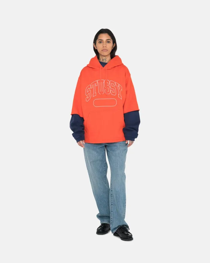Sweats Men Stussy SS BOXY CROPPED HOODIE Deep Orange Sweats Men Stussy SS BOXY CROPPED HOODIE Deep Orange