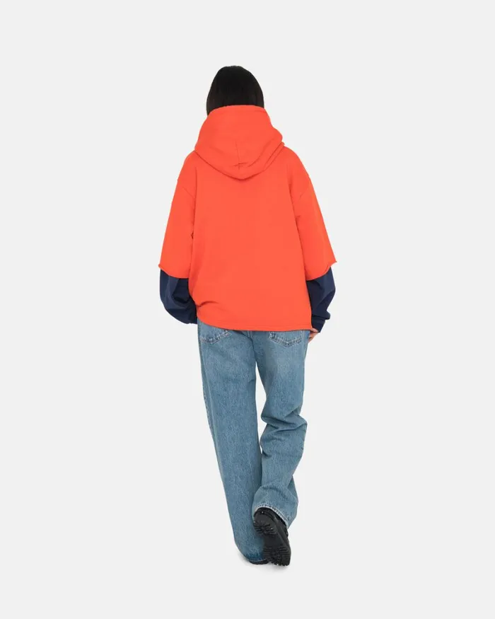 Sweats Men Stussy SS BOXY CROPPED HOODIE Deep Orange Sweats Men Stussy SS BOXY CROPPED HOODIE Deep Orange