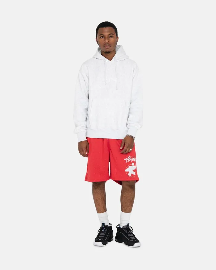 Sweats Men Stussy STOCK LOGO APPLIQUE HOODIE Ash Heather Sweats Men Stussy STOCK LOGO APPLIQUE HOODIE Ash Heather