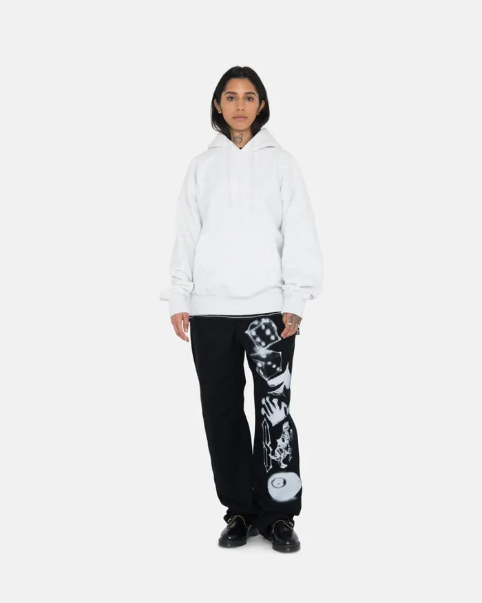 Sweats Men Stussy STOCK LOGO APPLIQUE HOODIE Ash Heather Sweats Men Stussy STOCK LOGO APPLIQUE HOODIE Ash Heather