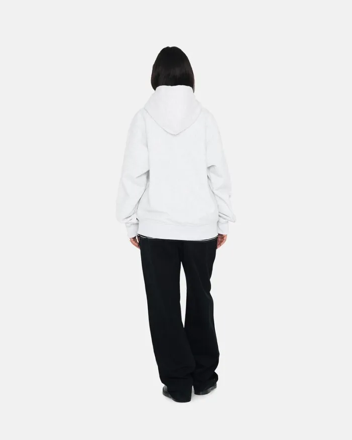 Sweats Men Stussy STOCK LOGO APPLIQUE HOODIE Ash Heather Sweats Men Stussy STOCK LOGO APPLIQUE HOODIE Ash Heather