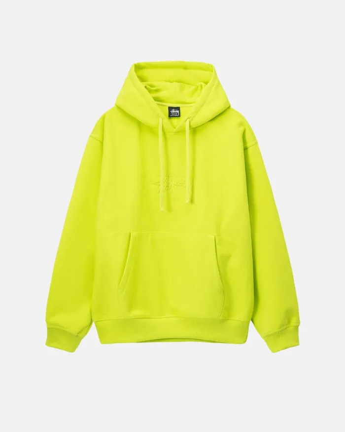 Sweats Men Stussy STOCK LOGO APPLIQUE HOODIE Keylime