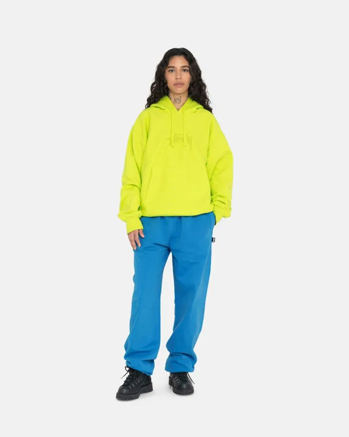 Sweats Men Stussy STOCK LOGO APPLIQUE HOODIE Keylime Sweats Men Stussy STOCK LOGO APPLIQUE HOODIE Keylime