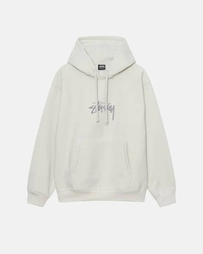 Sweats Men Stussy STOCK LOGO APPLIQUE HOODIE Stone