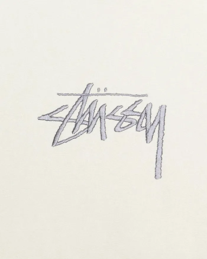 Sweats Men Stussy STOCK LOGO APPLIQUE HOODIE Stone Sweats Men Stussy STOCK LOGO APPLIQUE HOODIE Stone