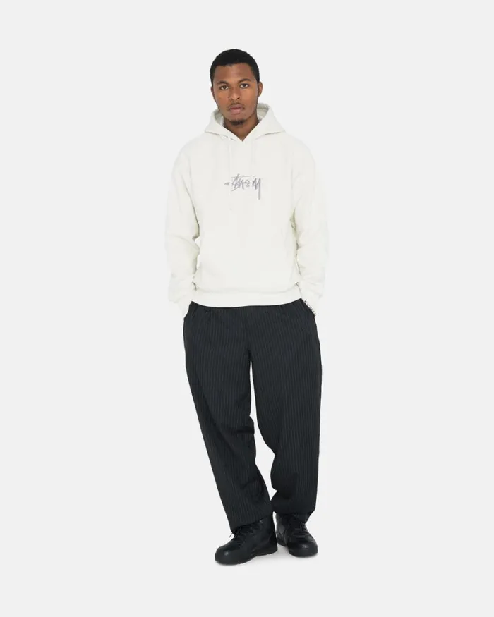 Sweats Men Stussy STOCK LOGO APPLIQUE HOODIE Stone Sweats Men Stussy STOCK LOGO APPLIQUE HOODIE Stone
