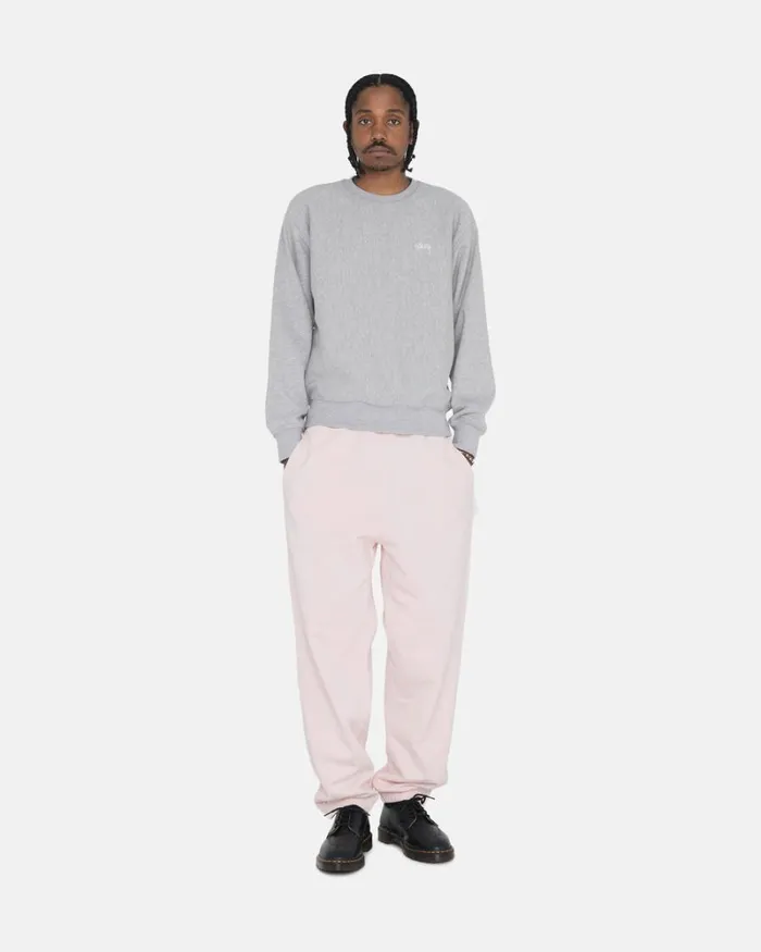 Sweats Men Stussy STOCK LOGO CREW Grey Heather Sweats Men Stussy STOCK LOGO CREW Grey Heather