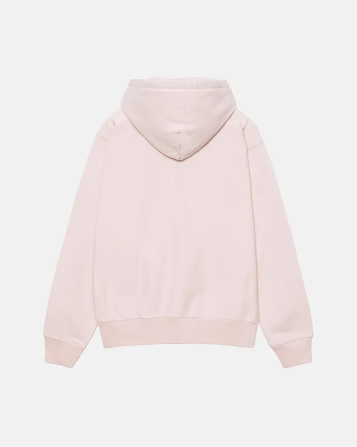 Sweats Men Stussy STOCK LOGO ZIP HOODIE Lt Pink Sweats Men Stussy STOCK LOGO ZIP HOODIE Lt Pink