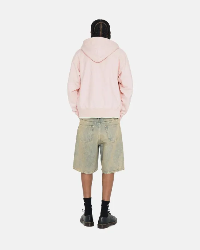 Sweats Men Stussy STOCK LOGO ZIP HOODIE Lt Pink Sweats Men Stussy STOCK LOGO ZIP HOODIE Lt Pink