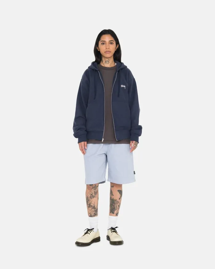 Sweats Men Stussy STOCK LOGO ZIP HOODIE Navy Sweats Men Stussy STOCK LOGO ZIP HOODIE Navy