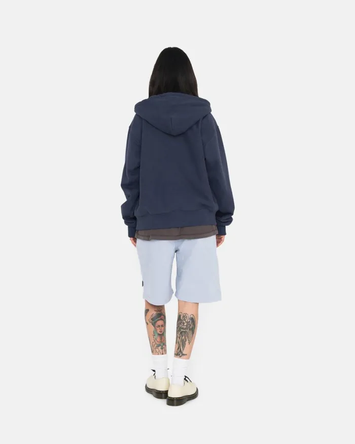 Sweats Men Stussy STOCK LOGO ZIP HOODIE Navy Sweats Men Stussy STOCK LOGO ZIP HOODIE Navy