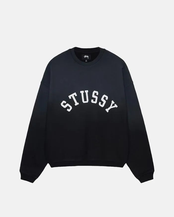 Sweats Men Stussy SUN FADED OVERSIZED CREW Black