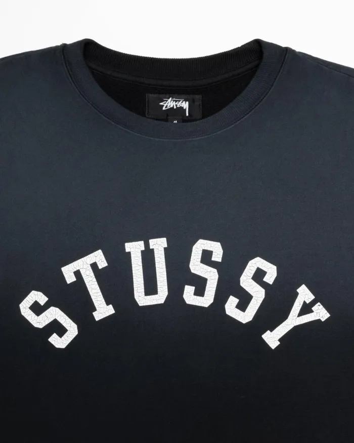 Sweats Men Stussy SUN FADED OVERSIZED CREW Black Sweats Men Stussy SUN FADED OVERSIZED CREW Black
