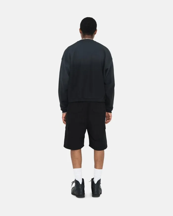 Sweats Men Stussy SUN FADED OVERSIZED CREW Black Sweats Men Stussy SUN FADED OVERSIZED CREW Black