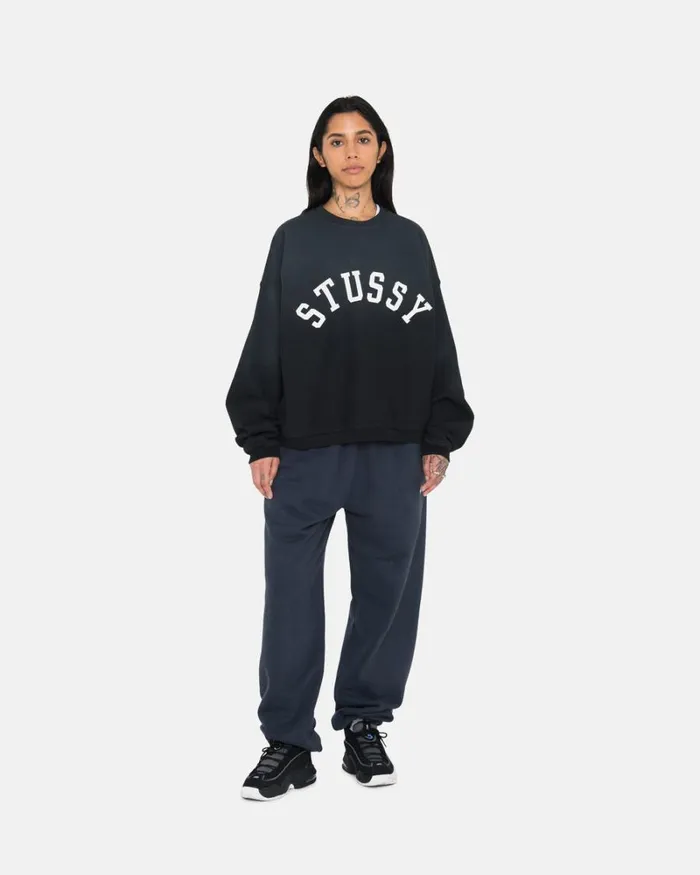 Sweats Men Stussy SUN FADED OVERSIZED CREW Black Sweats Men Stussy SUN FADED OVERSIZED CREW Black