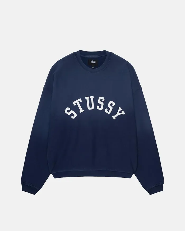 Sweats Men Stussy SUN FADED OVERSIZED CREW Navy