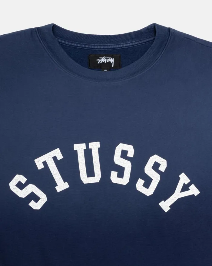 Sweats Men Stussy SUN FADED OVERSIZED CREW Navy Sweats Men Stussy SUN FADED OVERSIZED CREW Navy