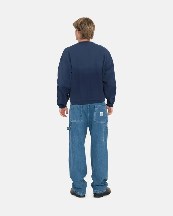 Sweats Men Stussy SUN FADED OVERSIZED CREW Navy Sweats Men Stussy SUN FADED OVERSIZED CREW Navy