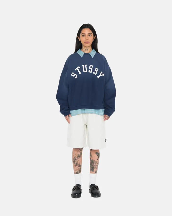 Sweats Men Stussy SUN FADED OVERSIZED CREW Navy Sweats Men Stussy SUN FADED OVERSIZED CREW Navy