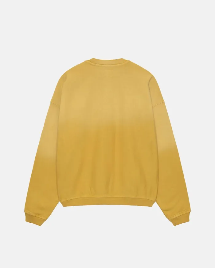 Sweats Men Stussy SUN FADED OVERSIZED CREW Yellow Sweats Men Stussy SUN FADED OVERSIZED CREW Yellow