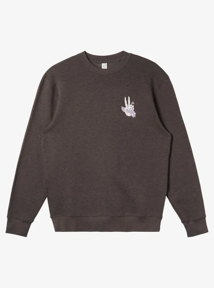 Sweatshirts and Hoodies Men Quiksilver E Peace Out Crew Neck Sweatshirt Charcoal Heather Sweatshirts and Hoodies Men Quiksilver E Peace Out Crew Neck Sweatshirt Charcoal Heather