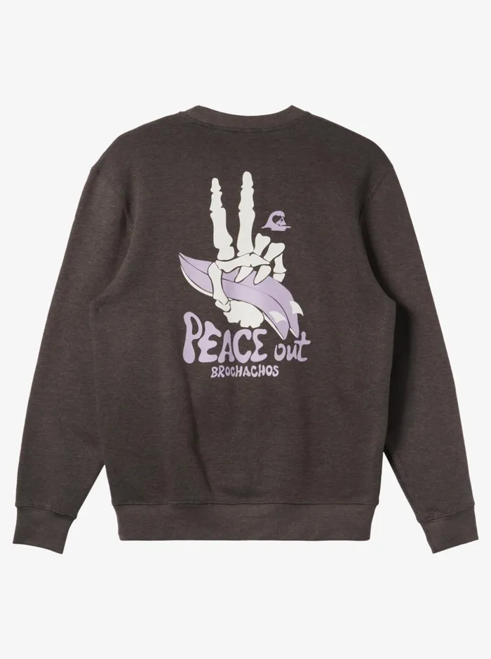 Sweatshirts and Hoodies Men Quiksilver E Peace Out Crew Neck Sweatshirt Charcoal Heather Sweatshirts and Hoodies Men Quiksilver E Peace Out Crew Neck Sweatshirt Charcoal Heather