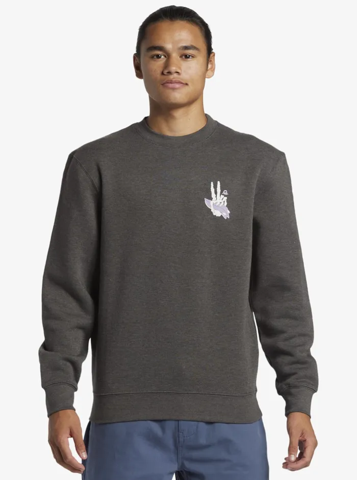 Sweatshirts and Hoodies Men Quiksilver E Peace Out Crew Neck Sweatshirt Charcoal Heather Sweatshirts and Hoodies Men Quiksilver E Peace Out Crew Neck Sweatshirt Charcoal Heather